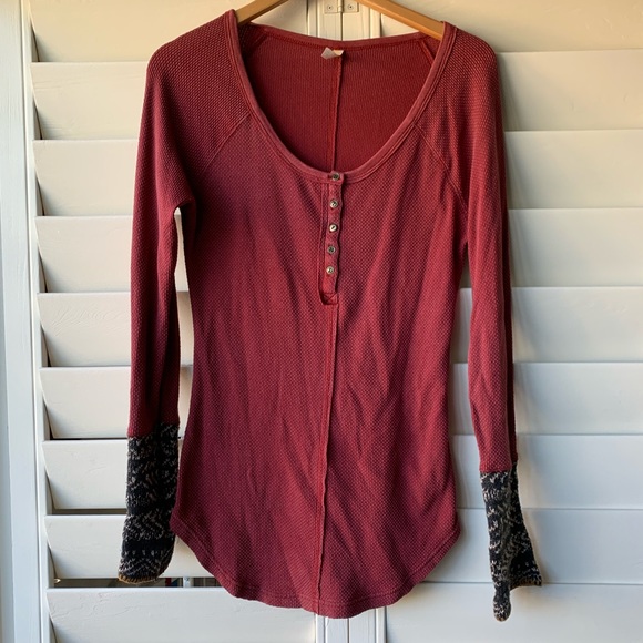 Free People Tops - Free People Alpine Cuff thermal Henley